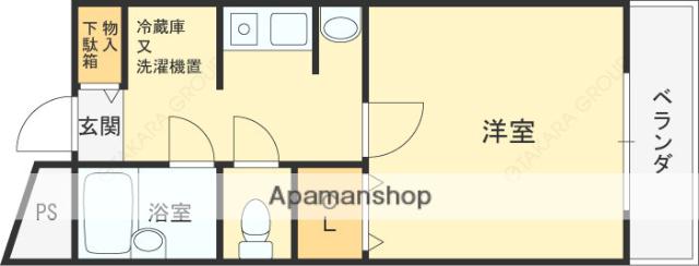 アーバンジャングルプレース174S(1K/1階)の間取り写真