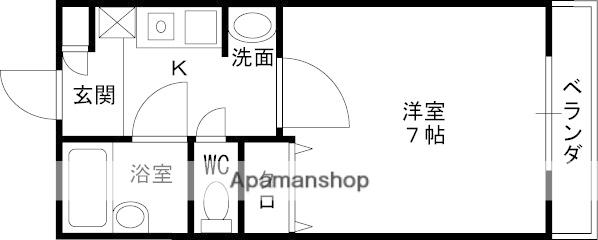 アーバンジャングルプレース174S(1K/1階)の間取り写真