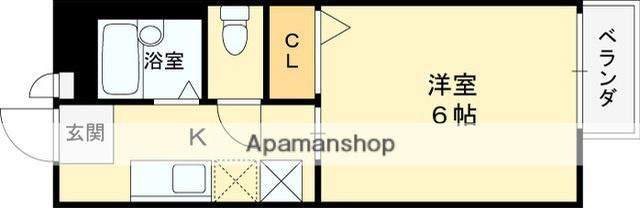 アライブ大箇(1K/1階)の間取り写真
