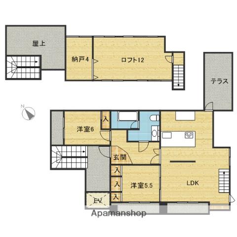 クオリア三正(2LDK/5階)の間取り写真