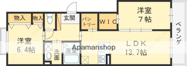 MAST COURT丸橋 B棟(2LDK/3階)の間取り写真