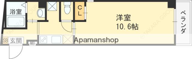 アリコヴェール和上(1K/3階)の間取り写真