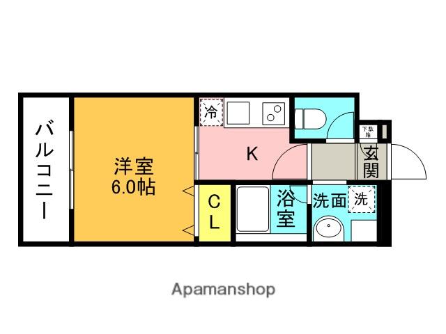 A GRAYISH宝塚(1K/3階)の間取り写真