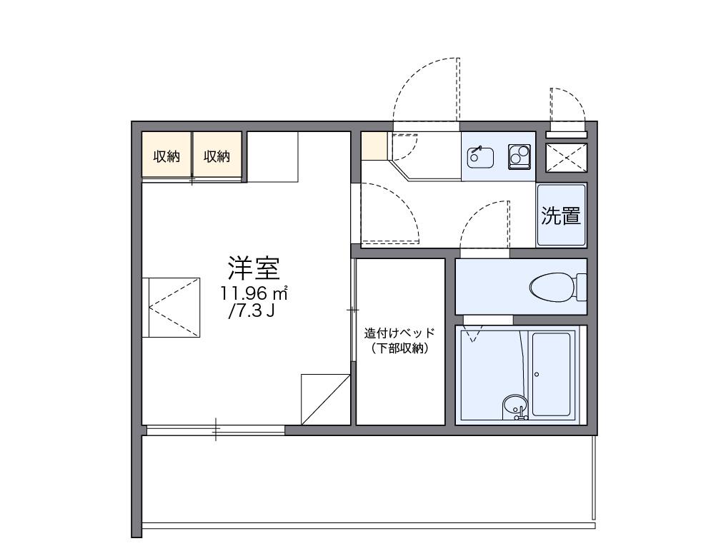 レオパレスセジュール新保(1K/3階)の間取り写真