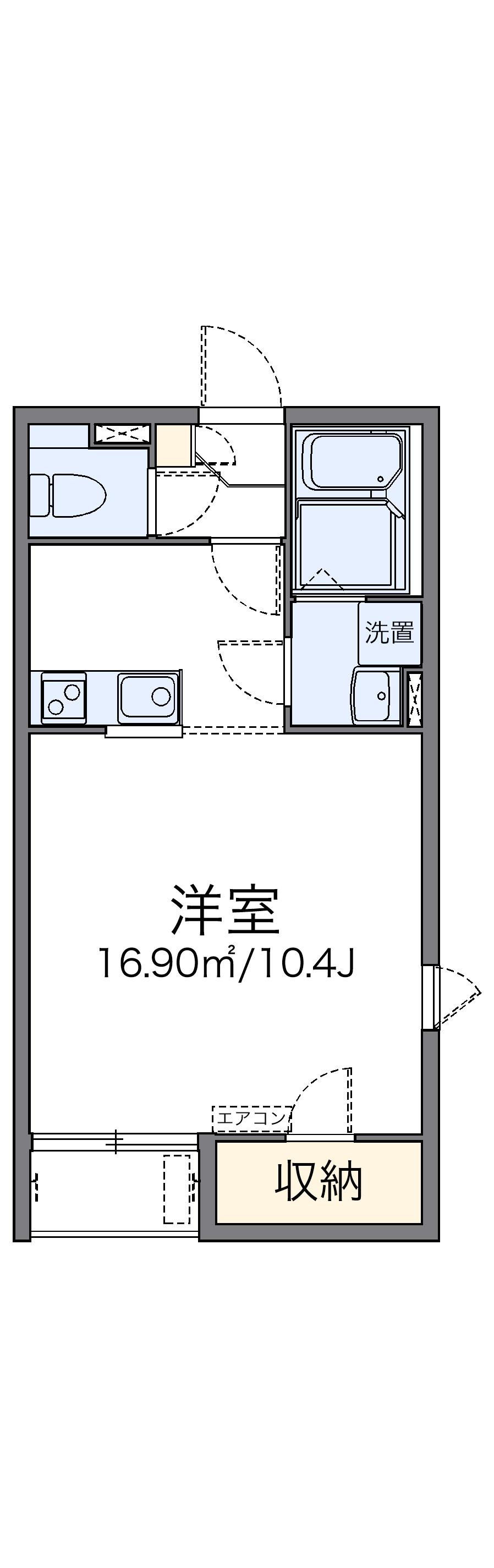 レオネクスト上甲子園(1K/1階)の間取り写真