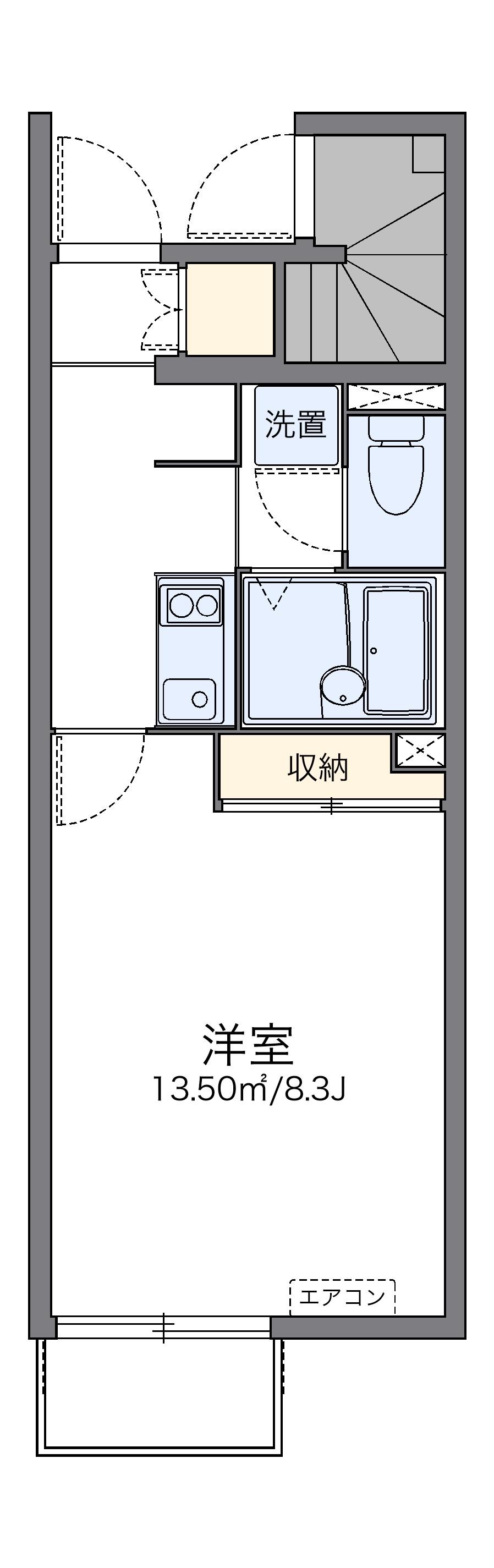 レオネクストさくら五段坂Ⅱ(1K/1階)の間取り写真