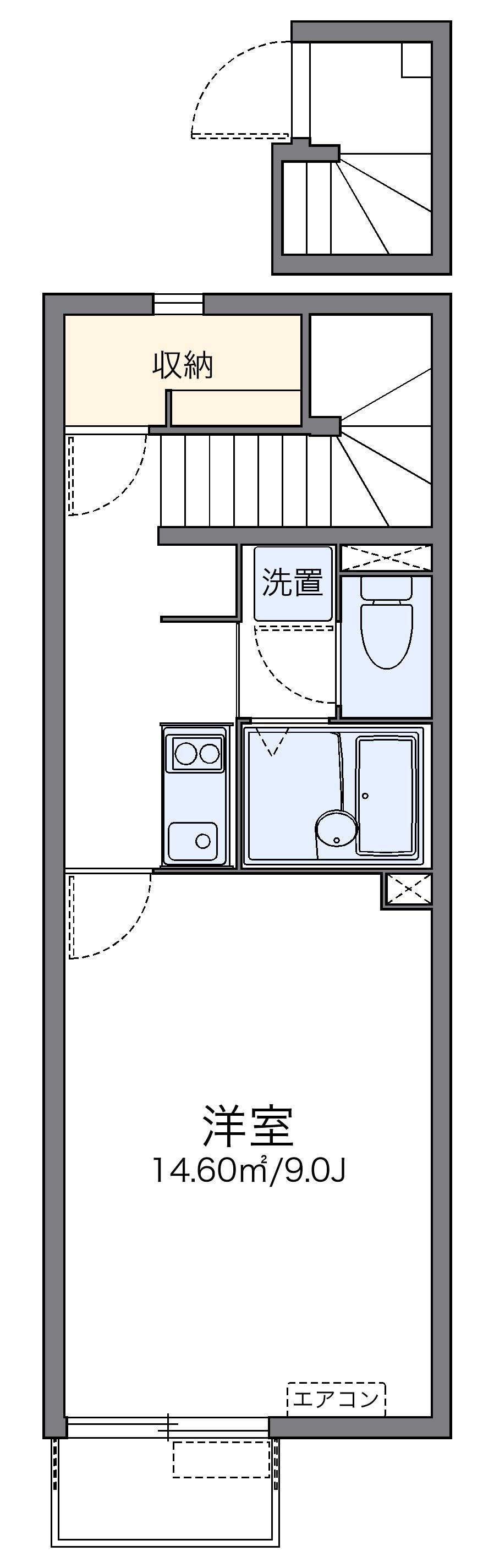 レオネクストさくら五段坂Ⅰ(1K/2階)の間取り写真