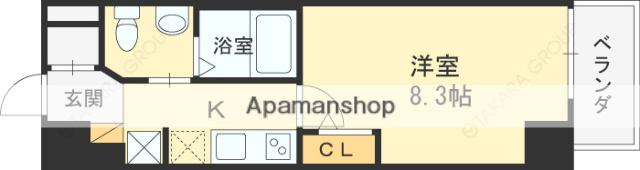 セレニテ西宮本町(1K/5階)の間取り写真