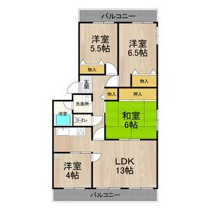 フェルザ西宮(3LDK/6階)の間取り写真