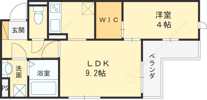 アクシス西宮北口(1LDK/3階)の間取り写真