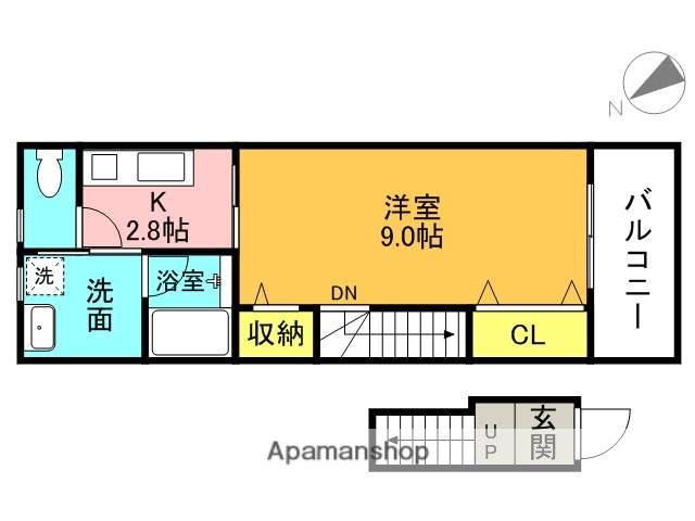 CROUD甲子園里中町(1K/2階)の間取り写真