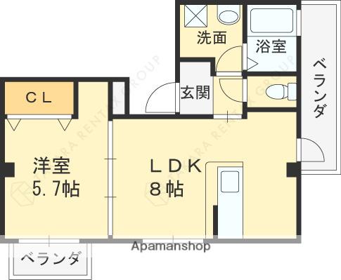MT・夙川(1LDK/2階)の間取り写真