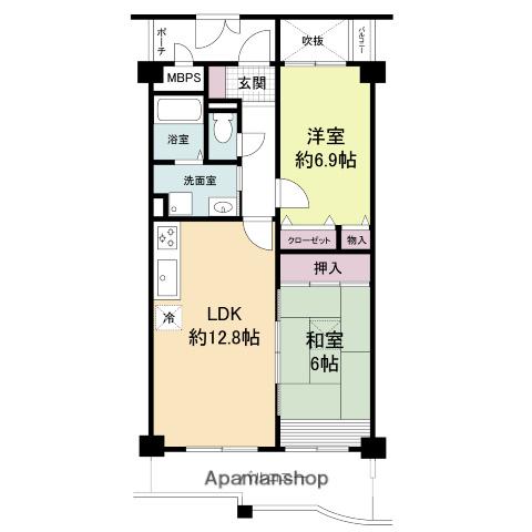 KDXレジデンス夙川ヒルズ 1番館(2LDK/1階)の間取り写真