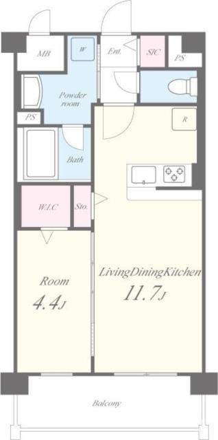 プリマヴェーラ甲子園一番町(1LDK/1階)の間取り写真