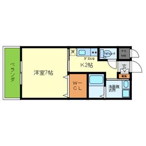ドエル小松サウス(1K/2階)の間取り写真