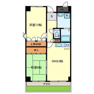 エスペランサ(2DK/1階)の間取り写真