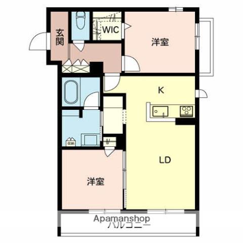 ECRAGE西宮(2LDK/3階)の間取り写真