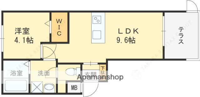 SEMPRE VITA仁川(1LDK/1階)の間取り写真