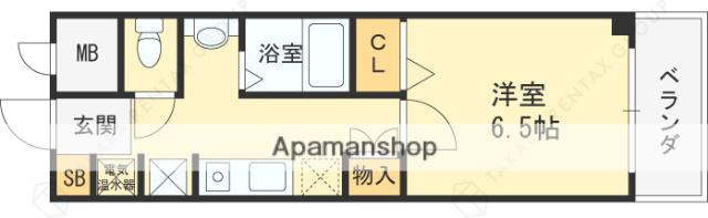 ANGE夙川(1K/3階)の間取り写真