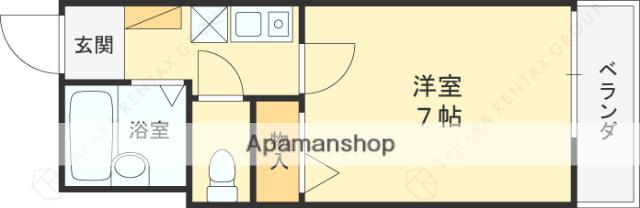 エルロン21(1K/4階)の間取り写真