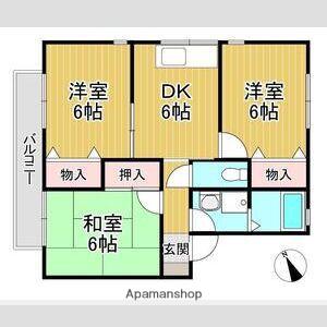 レジデンスエドヤ(3DK/2階)の間取り写真