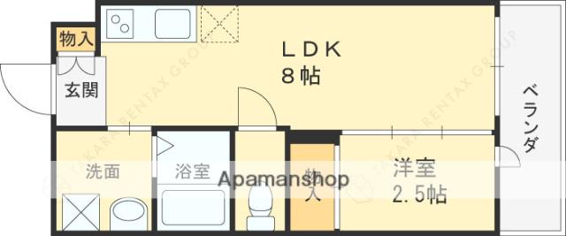 AILE甲東園(1LDK/1階)の間取り写真