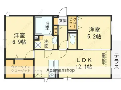 セレナイト(2LDK/1階)の間取り写真