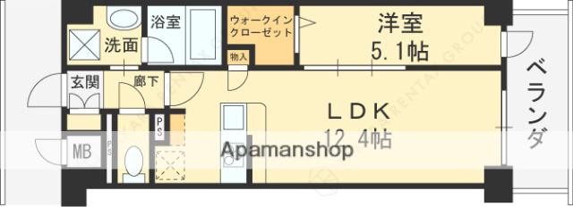 SAKURA HILLS八尾(1LDK/3階)の間取り写真