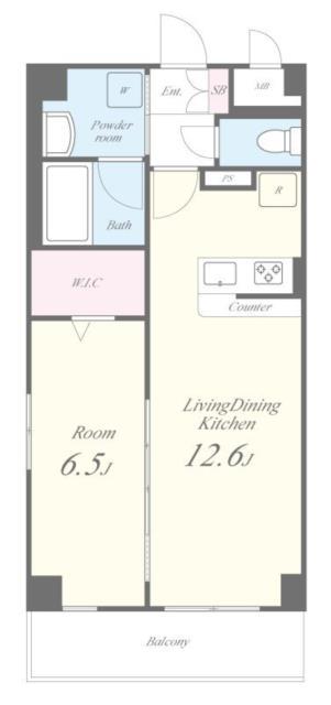 ラヴィベール西宮(1LDK/1階)の間取り写真