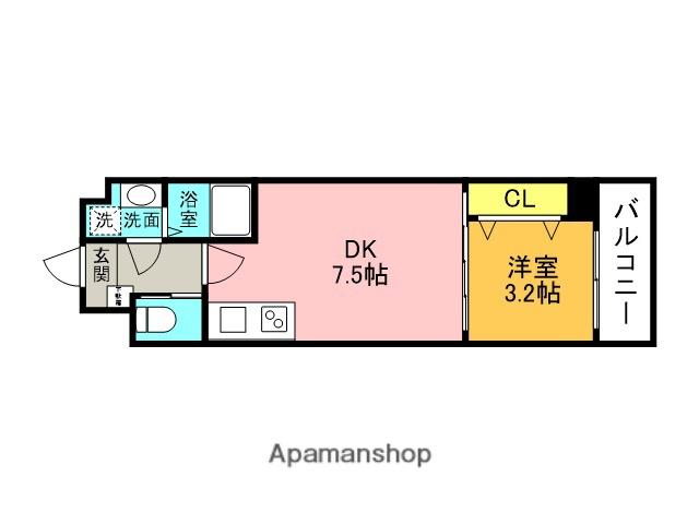 NU武庫川駅前(1DK/9階)の間取り写真