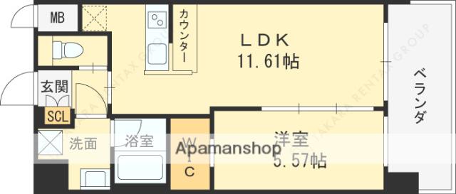 プレジオさくら夙川(1LDK/2階)の間取り写真