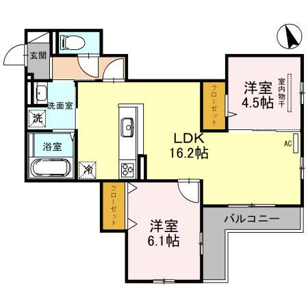 ヴィクトワール 庄(2LDK/3階)の間取り写真