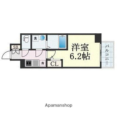 エスリード ザ・グラン大阪ノース(1K/10階)の間取り写真