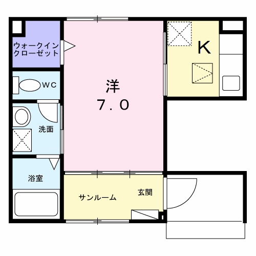 メゾン グランシャン(1K/1階)の間取り写真