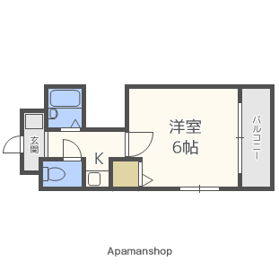 レーズライン下新庄(1K/2階)の間取り写真