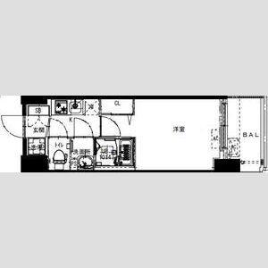 ALIVIS福島海老江(1K/3階)の間取り写真