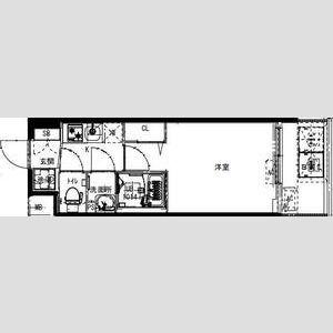 ALIVIS福島海老江(1K/4階)の間取り写真