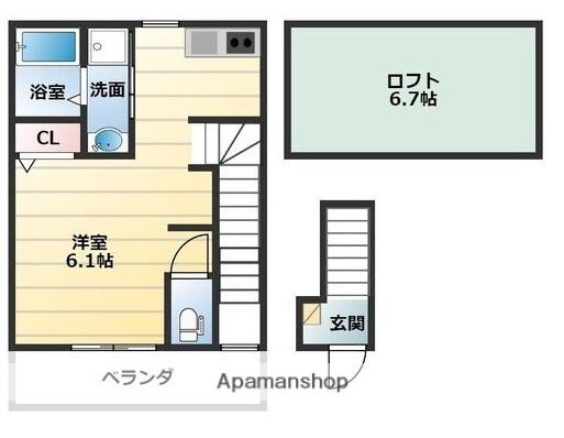 あんしん日置荘西町08-4002(ワンルーム/2階)の間取り写真