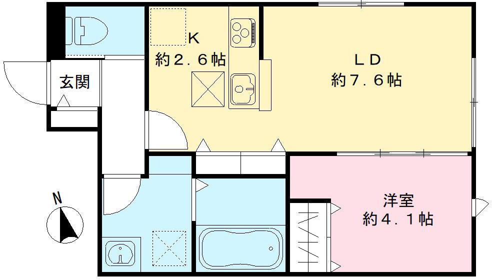 オリビア苦楽園(1LDK/1階)の間取り写真