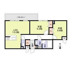 ブライトガーデン(2LDK/1階)の間取り写真