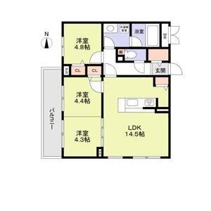 ブライトガーデン(3LDK/3階)の間取り写真