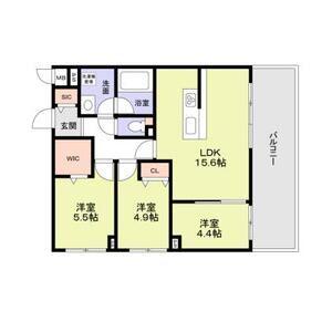 ブライトガーデン(3LDK/1階)の間取り写真