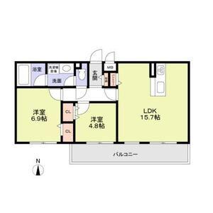 ブライトガーデン(2LDK/1階)の間取り写真