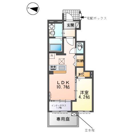 西宮市山口町 アパート工事(1LDK/1階)の間取り写真