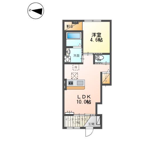 西宮市山口町下山口アパート工事(1LDK/1階)の間取り写真