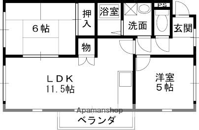 マンションラマーマ(2LDK/2階)の間取り写真