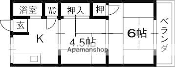 田中マンション(2DK/4階)の間取り写真