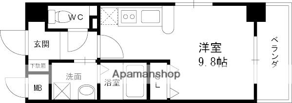 アッシュコート夙川公園(ワンルーム/3階)の間取り写真