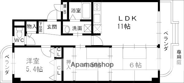 サンセリテ宝塚(3LDK/3階)の間取り写真