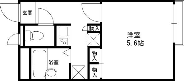 レオパレス堤MN Ⅰ(1K/2階)の間取り写真